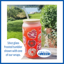 Load image into Gallery viewer, Glass Tumbler with bamboo lid for sublimation