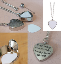 Load image into Gallery viewer, Urn / Ashes Memorial Pendant Necklace (sublimation insert)
