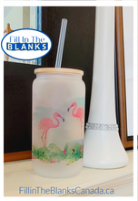 Load image into Gallery viewer, Glass Tumbler with bamboo lid for sublimation