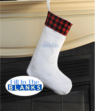 Load image into Gallery viewer, Christmas Stocking with Red Plaid for sublimation