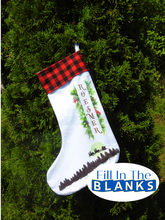 Load image into Gallery viewer, Christmas Stocking with Red Plaid for sublimation