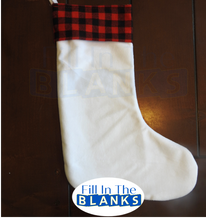 Load image into Gallery viewer, Christmas Stocking with Red Plaid for sublimation