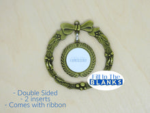 Load image into Gallery viewer, Ornaments - 6 style choices - Metal with insert