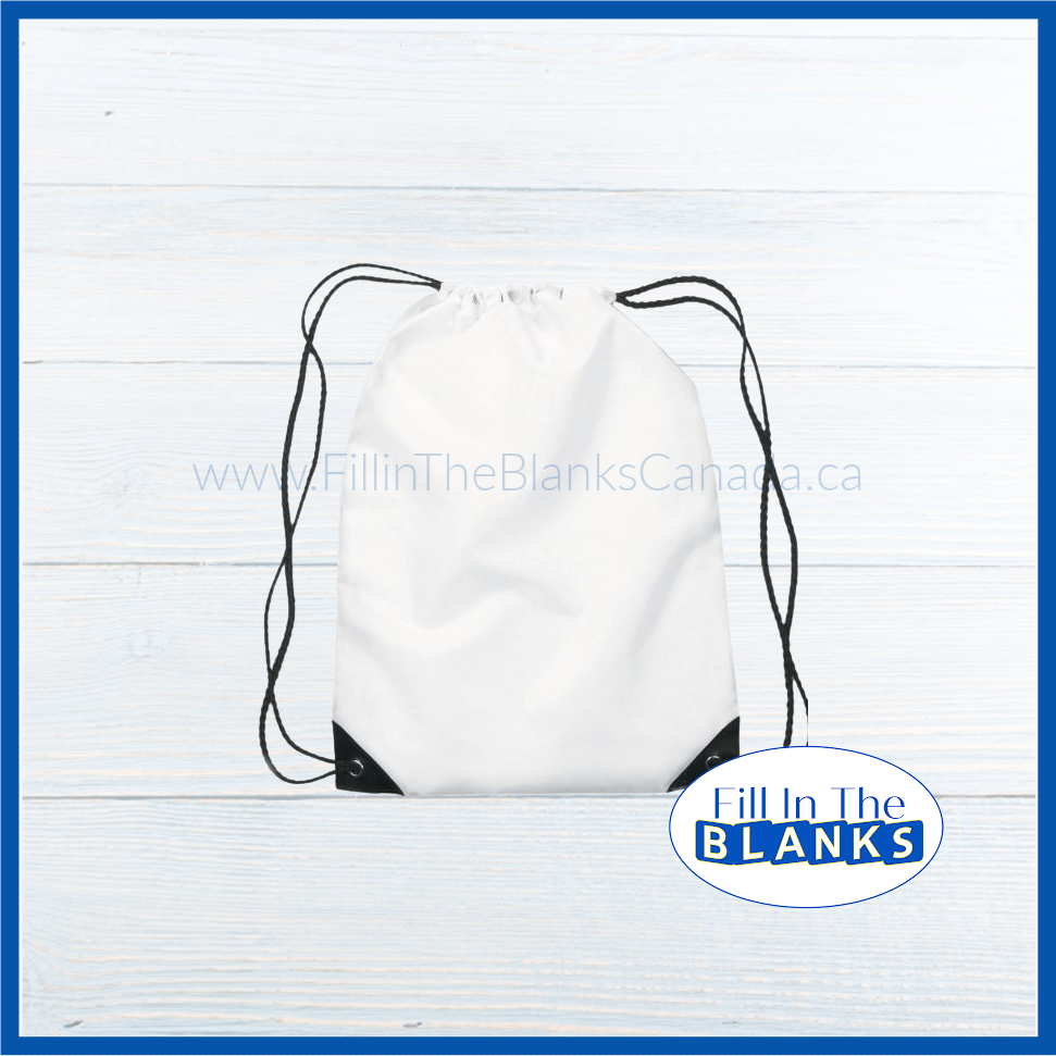 Drawstring Backpack for sublimation – Fill In The Blanks Supply Canada