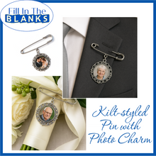 Load image into Gallery viewer, Pin with Photo Charm
