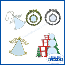 Load image into Gallery viewer, Ornaments - 6 style choices - Metal with insert
