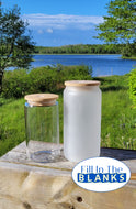 Glass Tumbler with bamboo lid for sublimation