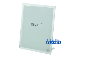 Glass Picture Frame/Stand -2 Styles - for Sublimation