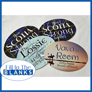 Oval Door Sign - for Sublimation