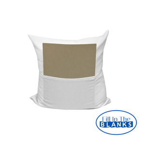 Pillow Cover w Pocket 16X16 - White (for Sublimation too)