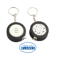 Tire Mini Measuring Tape Key Chain (with sublimation insert)