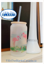 Load image into Gallery viewer, Glass Tumbler with bamboo lid for sublimation
