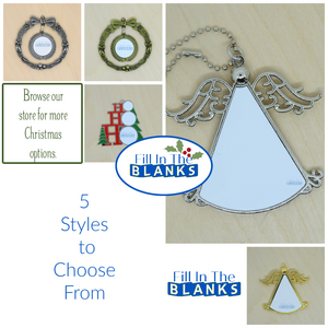 Ornaments - 6 style choices - Metal with insert