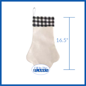 Paw Print Stockings with Black Plaid for sublimation