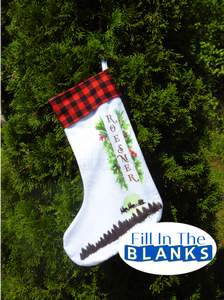 Christmas Stocking with Red Plaid for sublimation