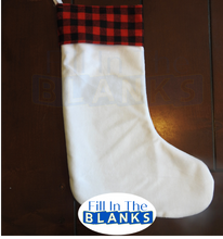 Load image into Gallery viewer, Christmas Stocking with Red Plaid for sublimation
